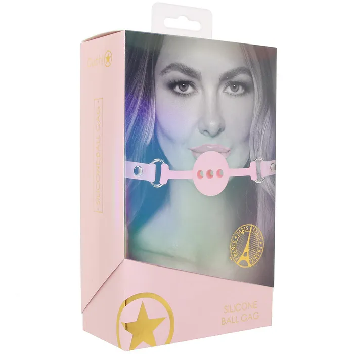 Vibrators Shots Toys Ouch Paris Collection Silicone Ball Gag in Pink