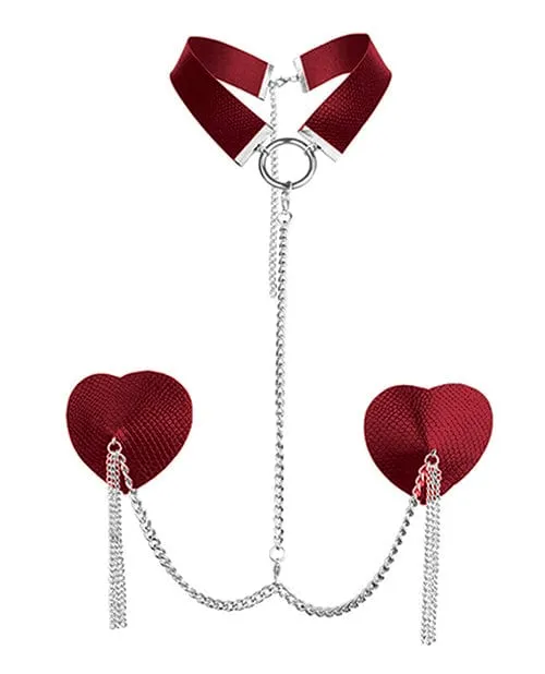 Nipplicious Dominatrix Leather Collar Pasties with chain Hott Products Restraints Nipplicious Dominatrix Leather Collar Pasties with chain Hott Products Restraints