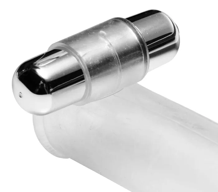 Clear Sensations Penis Extender Vibro Sleeve With Bullet XR Brands Size Matters Male Sex Toys