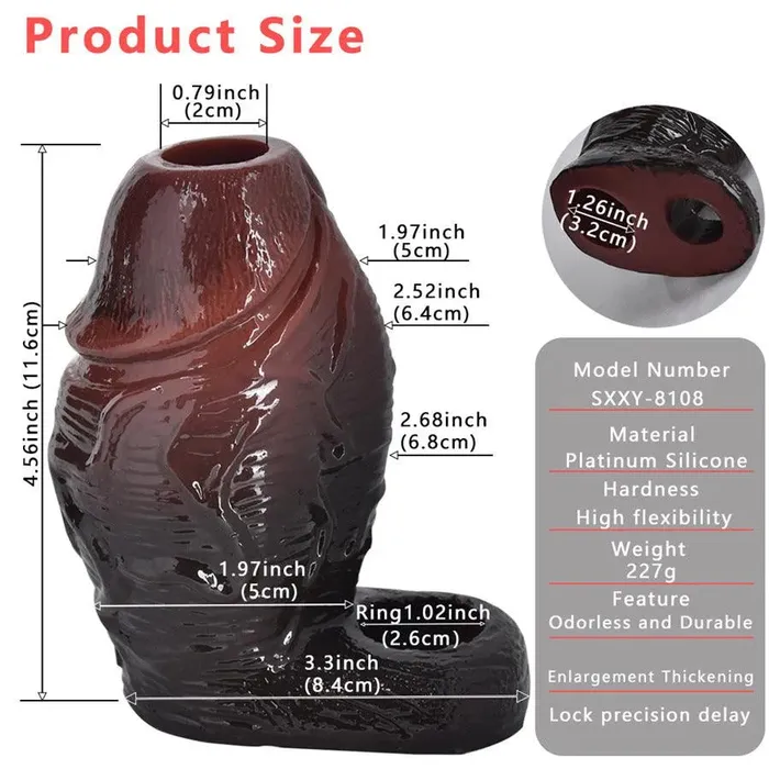 Xinghaoya 45 Inches Silicone Penis Girth Sleeve Male Sex Toys