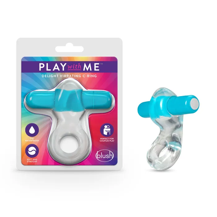 Couples Play With Me Delight Vibrating CRing Blue Blush