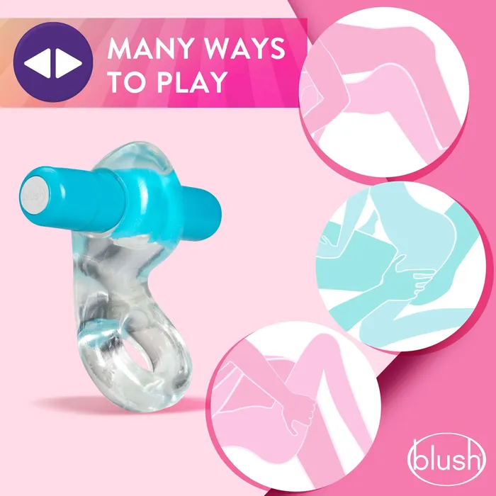 Couples Play With Me Delight Vibrating CRing Blue Blush Couples Play With Me Delight Vibrating CRing Blue Blush