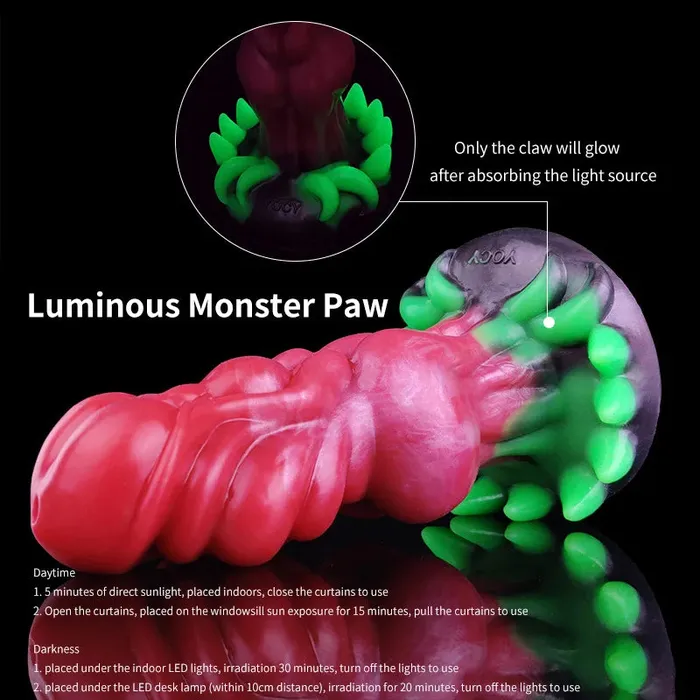 DirtyToyz Female Sex Toys Alien Monster Dildo with Luminous Demon Claws