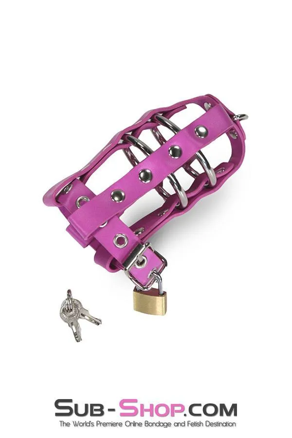Male Sex Toys Idea 1461DLSIS Sissy Bitch Bois Locking Leatherette Cock Balls Cage with Lead Ring Tip