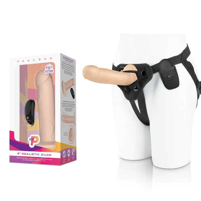 Pegasus Female Sex Toys Realistic 8 Silicone Dildo With Adjustable Strap On